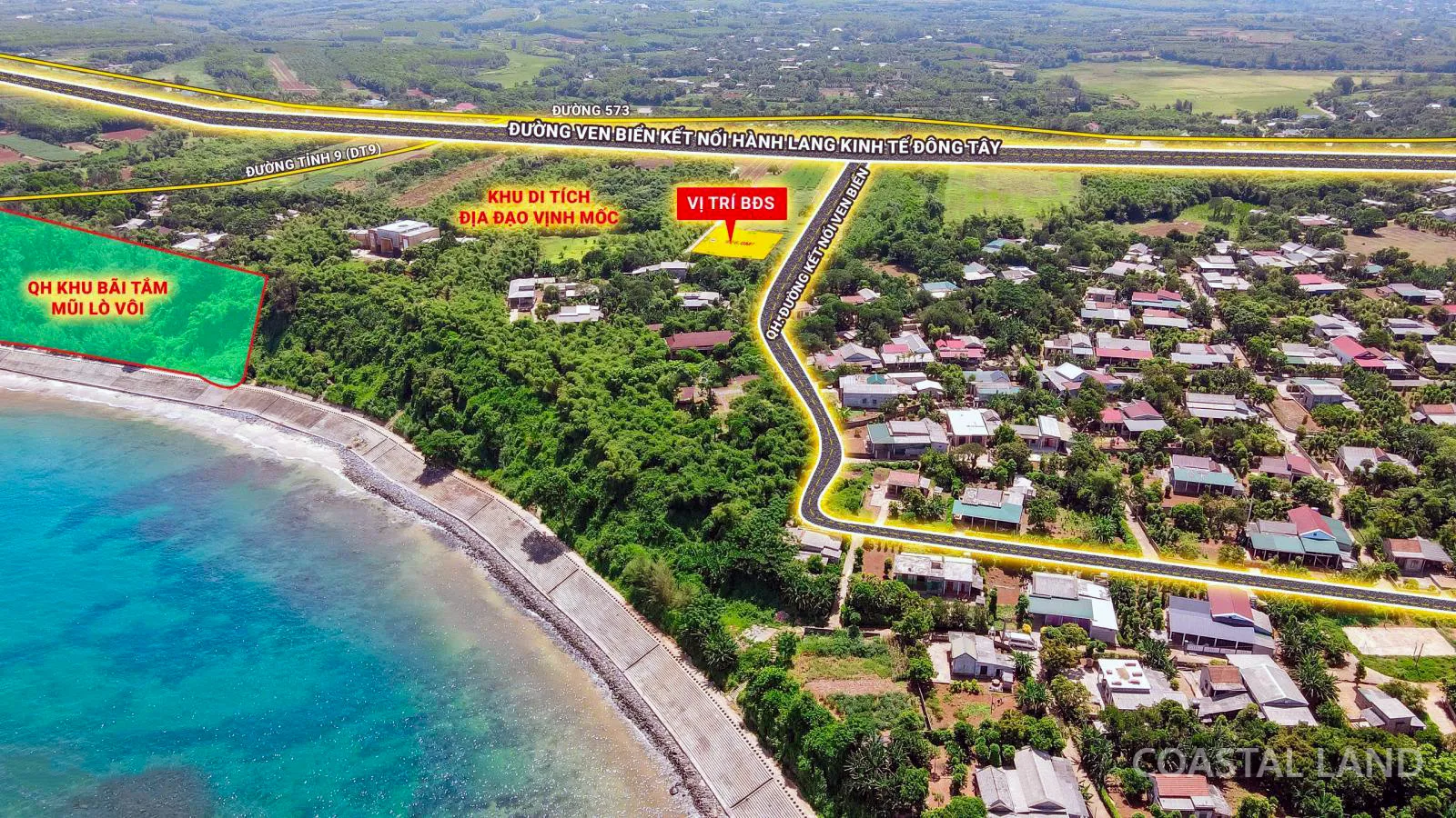 Bán đất xã Kim Thạch, nay xã Cửa Tùng, Quảng Trị, 950m2 mặt tiền 22m 3