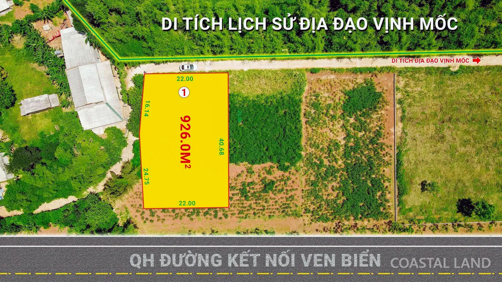 Bán đất xã Kim Thạch, nay xã Cửa Tùng, Quảng Trị, 950m2 mặt tiền 22m 4