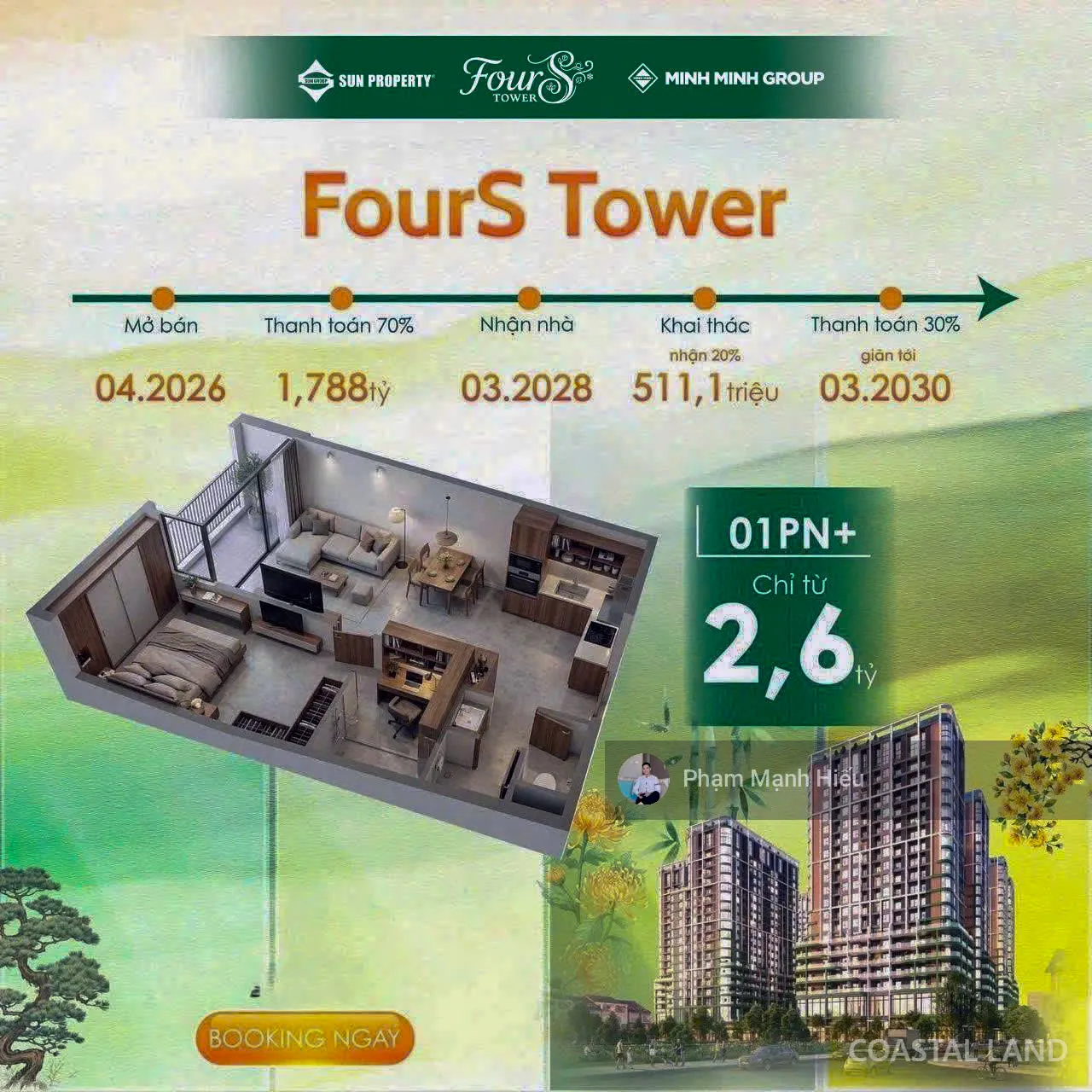 Quỹ Căn Siêu Đẹp Trực Diện Biển Dự Án FourS Tower Trung Tâm KĐT Hoà Xuân Trục Thông Biển & Pháo Hoa 4