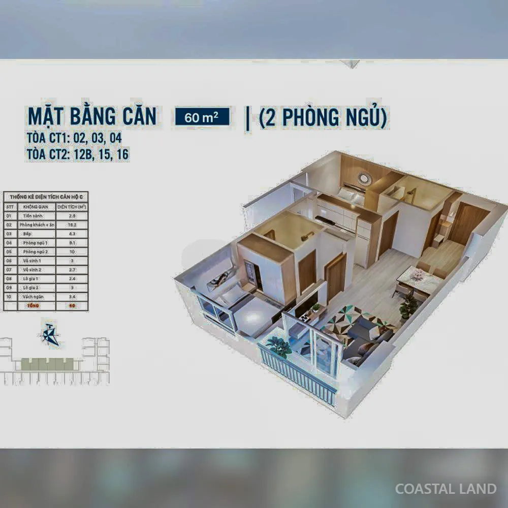 Bán căn hộ 2PN 60m2 Ecolife Quy Nhơn, Quy Nhơn Đông, Gia Lai 10