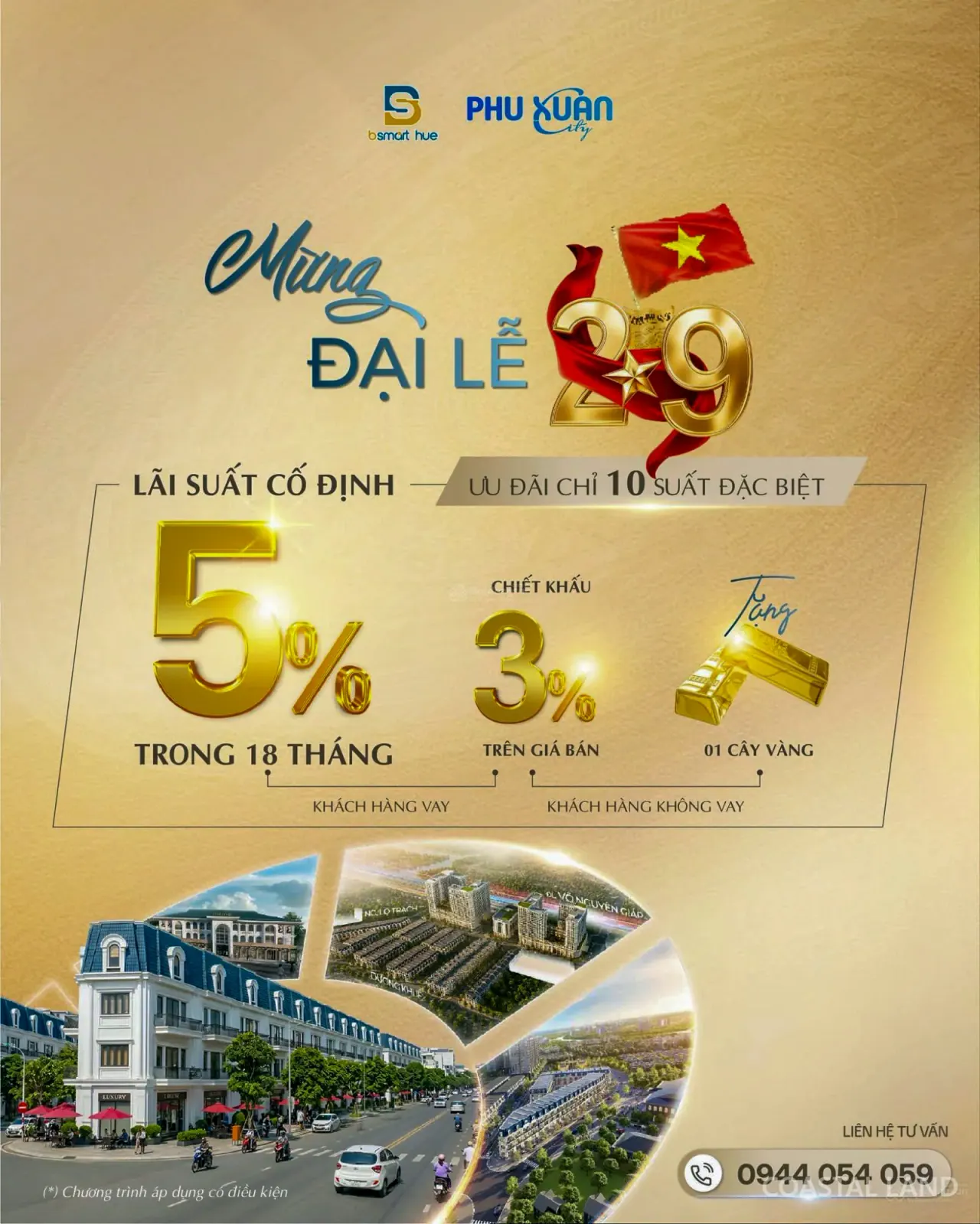 Phú Xuân City đã có sổ, mừng Đại Lễ 2/9 - Ưu đãi đặc biệt hỗ trợ lãi suất cố định 5%/18 tháng