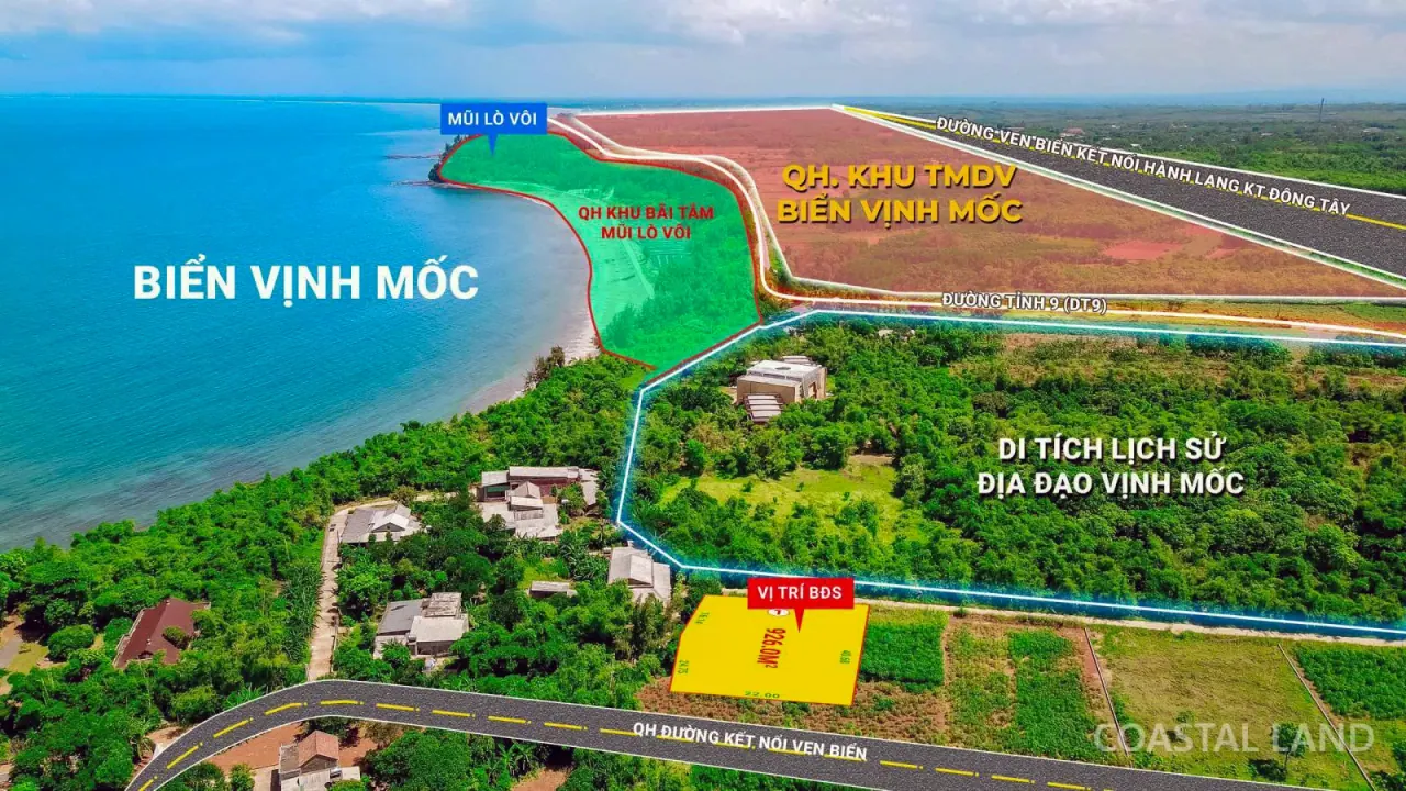 Bán đất xã Kim Thạch, nay xã Cửa Tùng, Quảng Trị, 950m2 mặt tiền 22m