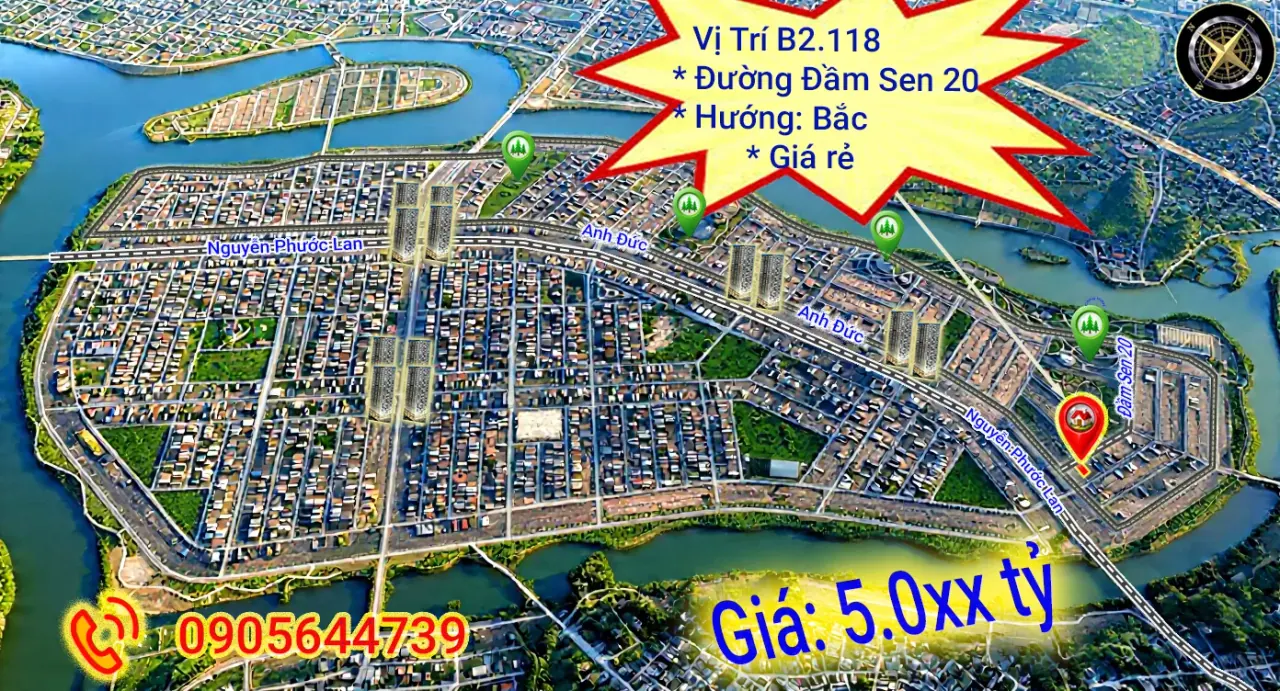BÁN NHANH LÔ ĐẤT KHU ĐT SINH THÁI VEN SÔNG ĐẦM SEN – NGŨ HÀNH SƠN - ĐÀ NẴNG